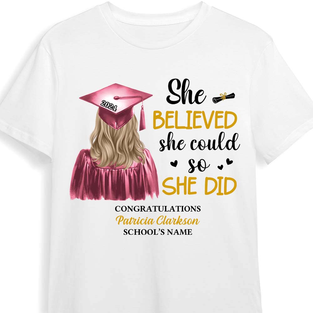 Personalized Gift For Daughter She Did It Graduation Shirt - Hoodie - Sweatshirt