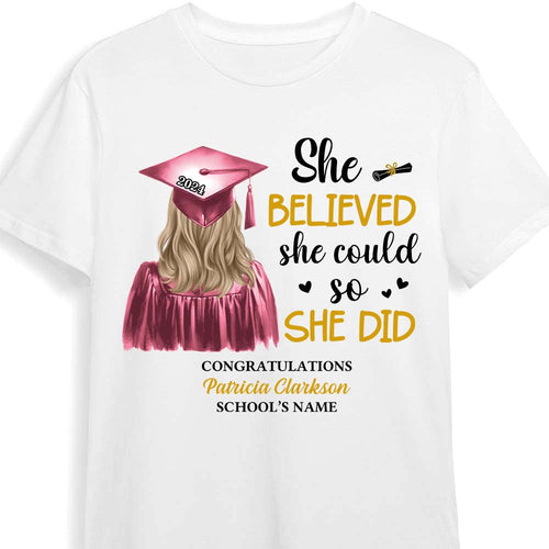 Personalized Gift For Daughter She Did It Graduation Shirt - Hoodie - Sweatshirt