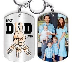 Personalized Gift For Dad Custom Photo B st Dad Ever Aluminum Keychain