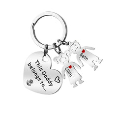 This Mummy, Mommy or mum Belongs to... Rectangle Polished Personalised Keychain, Mothers Day gift, Eched Laser Keyring