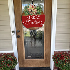 Holiday Elegance - Personalized Christmas Door Wreath Sign