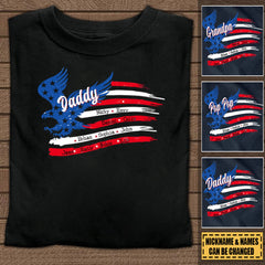 Personalized Papa with Grandkids Names T-Shirt