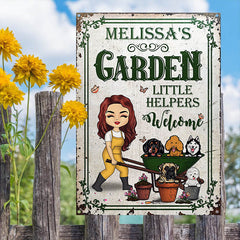 Garden Little Helpers Welcome - Gift For Gardening Lovers - Personalized Custom Classic Metal Signs - Garden Signs