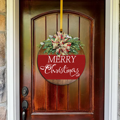 Holiday Elegance - Personalized Christmas Door Wreath Sign