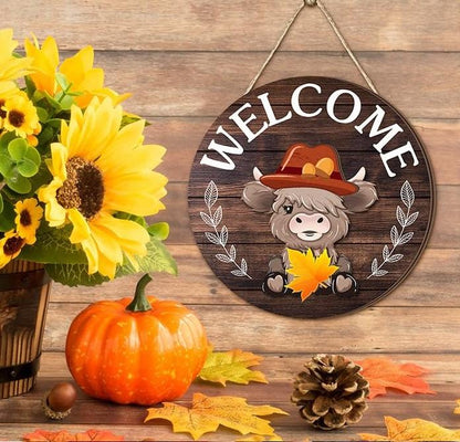 35pcs Interchangeable Welcome Sign Highland Cow Sign