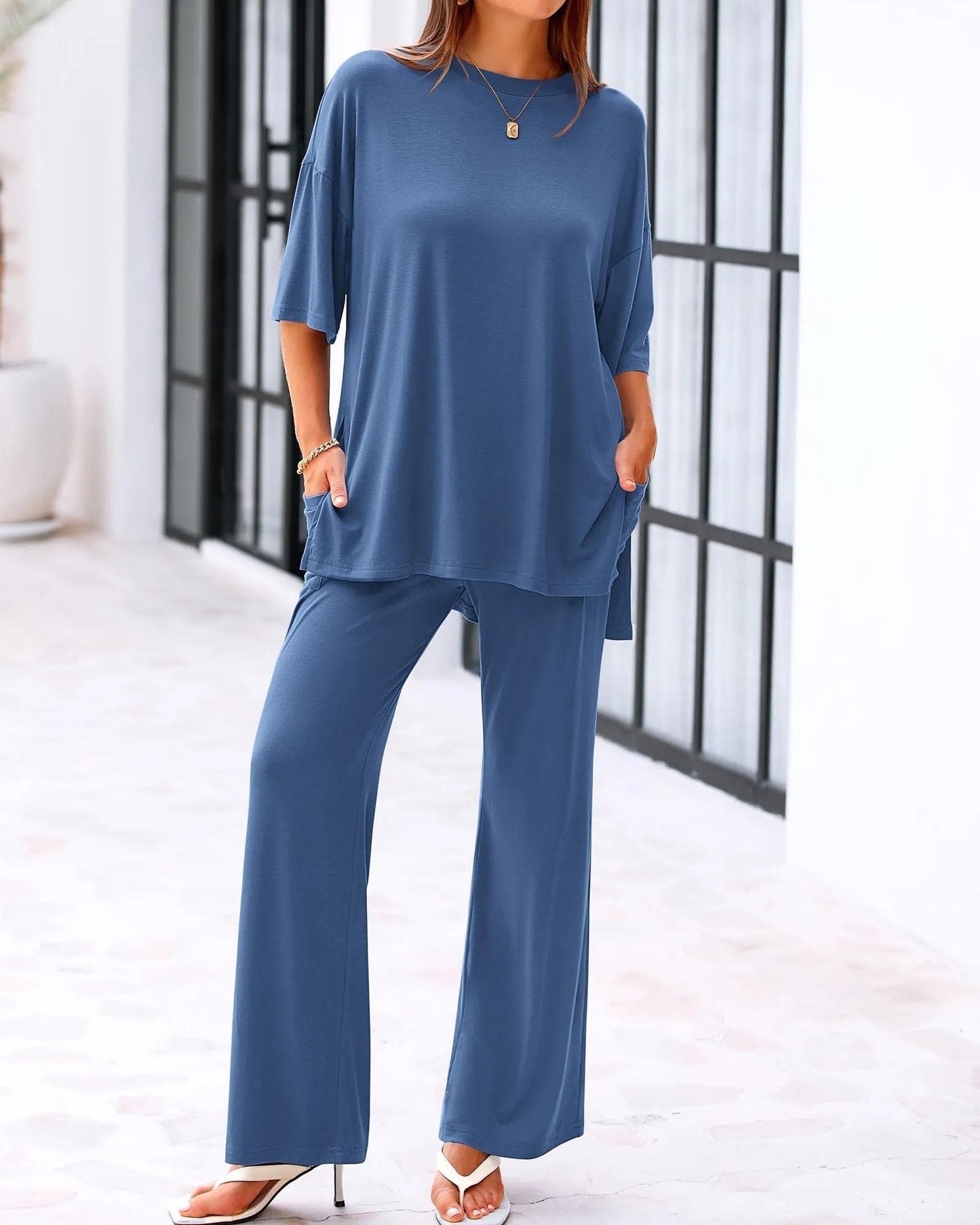 Casual Loose 2-Piece Top & Pants Set