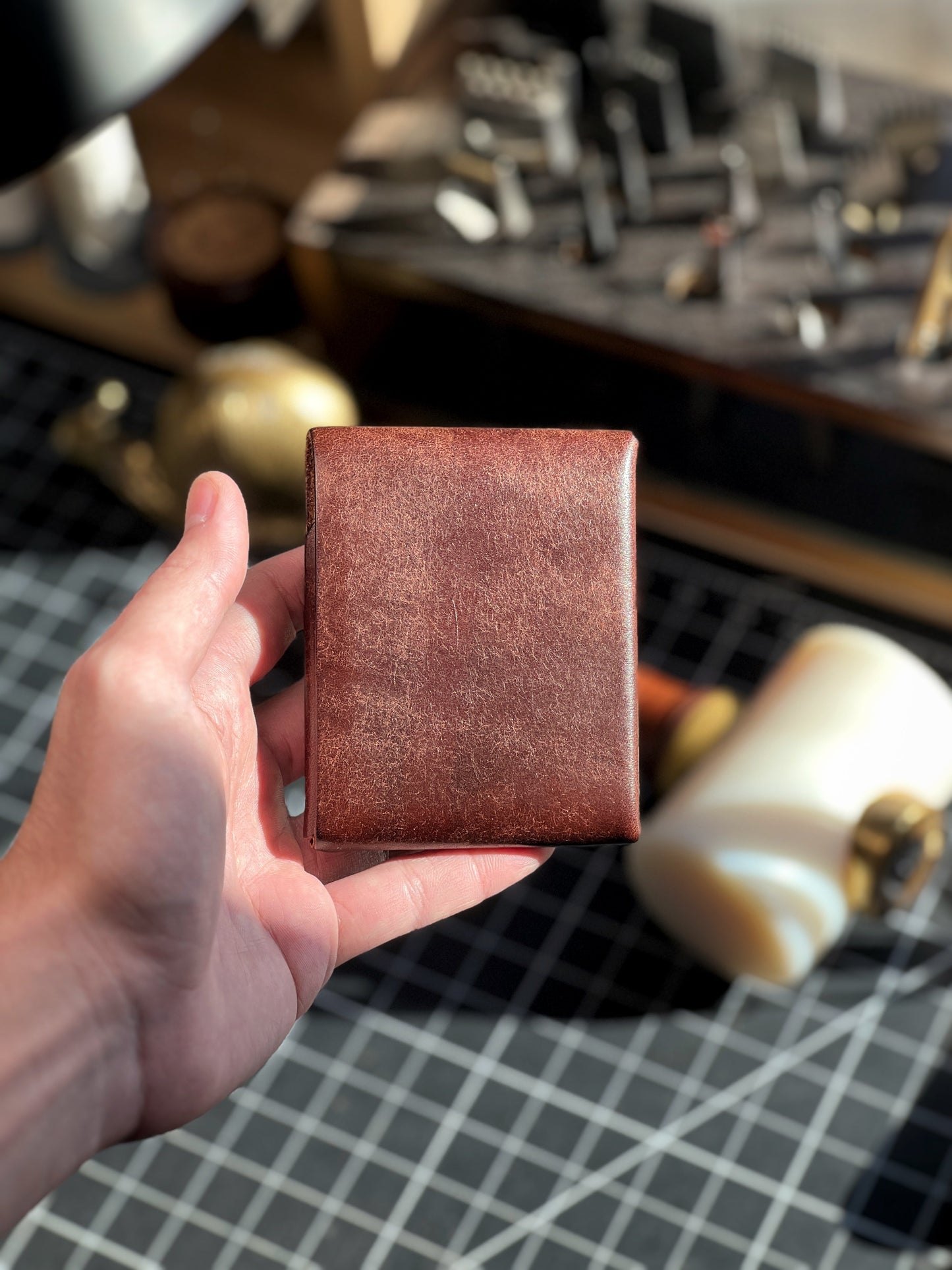 Full Grain Leather Wallet Card Holder: Handmade Minimalist Wallet