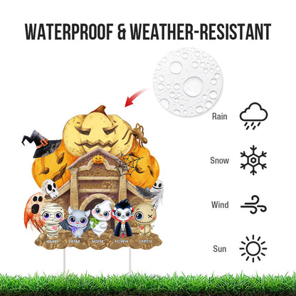 Pumpkin Head Cute Decor - Personalized Customized Yard Sign - Halloween Gift For Friend - Outdoor Decoration