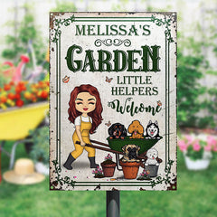 Garden Little Helpers Welcome - Gift For Gardening Lovers - Personalized Custom Classic Metal Signs - Garden Signs