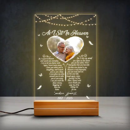 As I Sit In Heaven, In Loving Memory Gift, Loss Of Loved One, Remember Photo Gift