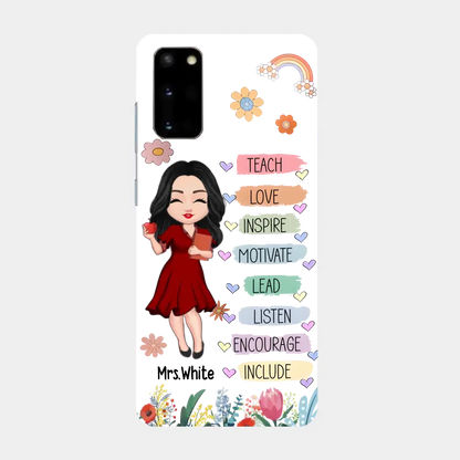 Teacher Floral Rainbow Personalized Phone case Teacher Appreciation Thank