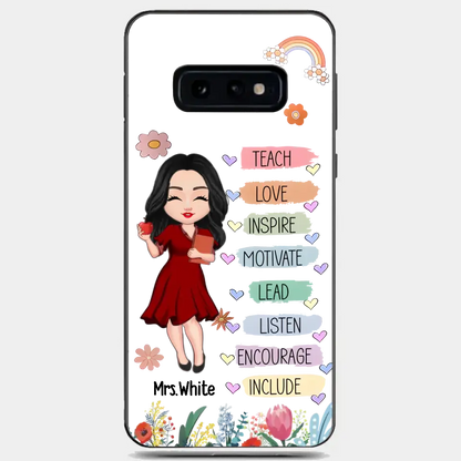 Teacher Floral Rainbow Personalized Phone case Teacher Appreciation Thank