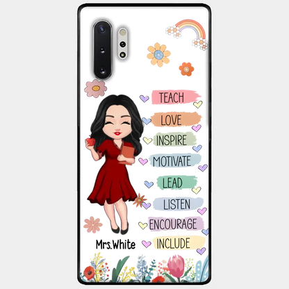 Teacher Floral Rainbow Personalized Phone case Teacher Appreciation Thank