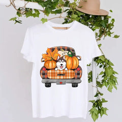 Personalized Cat Dog Mom Fall Season Truck  Clothing