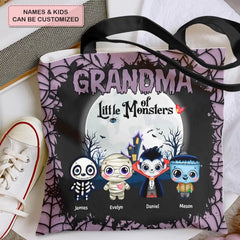 Grand-mère des petits monstres - Sac fourre-tout personnalisé personnalisé - Cadeau d'Halloween pour grand-mère, maman