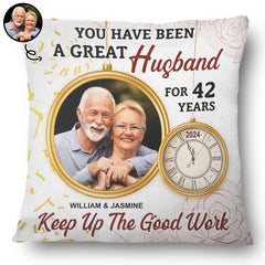 Photo personnalisée Keep Up The Good Work - Cadeau pour les couples - Oreiller personnalisé