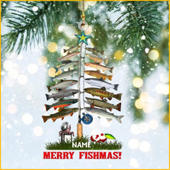 Ornement De Noël Personnalisé Pêche Joyeux Fishmas