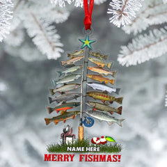 Ornement De Noël Personnalisé Pêche Joyeux Fishmas