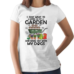 Chemise personnalisée, jusqu'à 6 chats ou chiens, je veux juste travailler dans mon jardin et sortir avec mes chats et mon chien, cadeau pour les amoureux des chats et des chiens