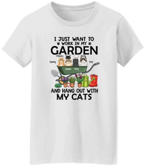 Chemise personnalisée, jusqu'à 6 chats ou chiens, je veux juste travailler dans mon jardin et sortir avec mes chats et mon chien, cadeau pour les amoureux des chats et des chiens