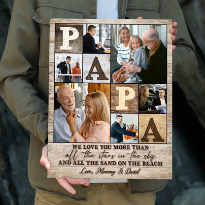 Custom Granddad Photo Collage Poster, Personalized Picture Gifts For Grandpa, Christmas Presents For Grandpa