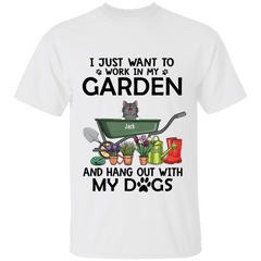 Chemise personnalisée, jusqu'à 6 chats ou chiens, je veux juste travailler dans mon jardin et sortir avec mes chats et mon chien, cadeau pour les amoureux des chats et des chiens