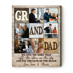 Affiche personnalisée de collage de photos de grand-père, cadeaux d’images personnalisés pour grand-père, cadeaux de Noël pour grand-père