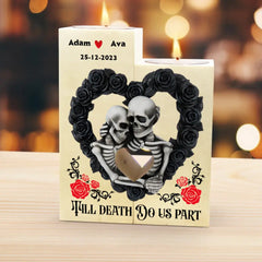 Till Dead Do Us Part Bougeoir en bois personnalisé, cadeau de couple