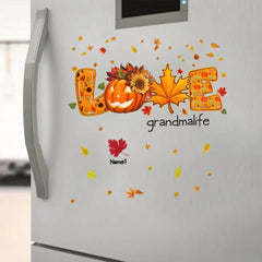 Décalcomanie personnalisée Love Grandma Life Pumpkin Fall Leaves