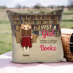 Reading Chibi Girl Just A Girl Who Loves Books - Oreiller personnalisé personnalisé