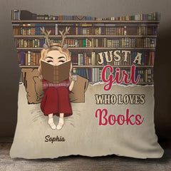 Reading Chibi Girl Just A Girl Who Loves Books - Oreiller personnalisé personnalisé