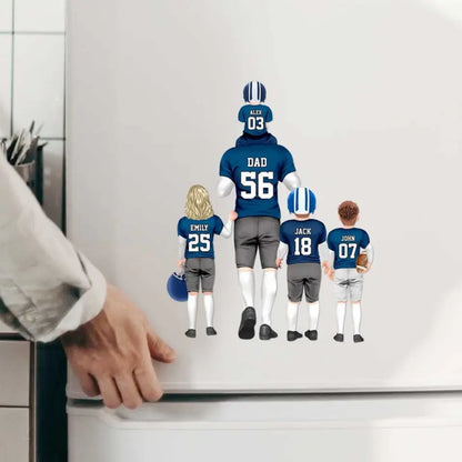 Personalized American football Dad & Kids Sticker Decal