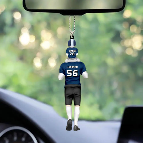 Personalized Football Dad & Kids Acrylic Ornament