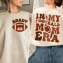 Jour de match Sport Mama Tee, Chemise de saison de match de football, Chemise personnalisée de l’ère de maman de football avec nom et numéro d’enfant, Personnalisez le tee de football de maman