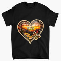 Personalized Christmas Mom Grandma Butterfly Heart Colorful Glass Pattern Clothes