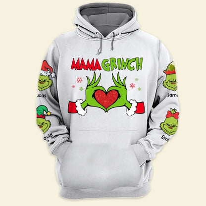 Gift For Family, Personalized 3D Hoodie, Christmas Green Monster Family Hoodie, Christmas Gift