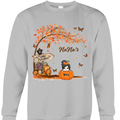 Nana's Little Pumpkin Autumn Sweat-shirt personnalisé pour grand-mères