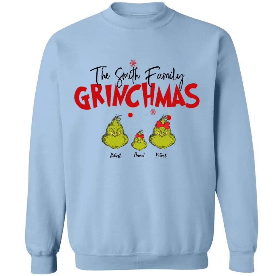 Gift For Family, Personalized Grinch Family Shirt - Hoodie - Sweatshirt, Family Xmas Shirt, Christmas Gift