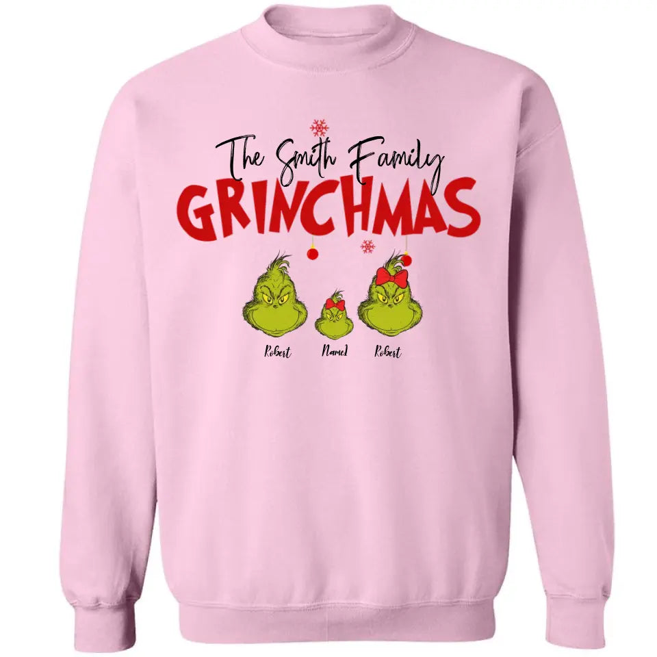 Gift For Family, Personalized Grinch Family Shirt - Hoodie - Sweatshirt, Family Xmas Shirt, Christmas Gift