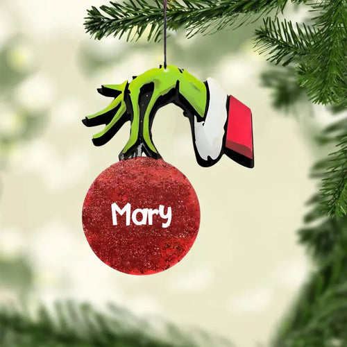 Personalized Grinchma Ornaments, Wooden Christmas Ornaments