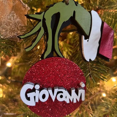 Ornements Grinchma personnalisés, ornements de Noël en bois