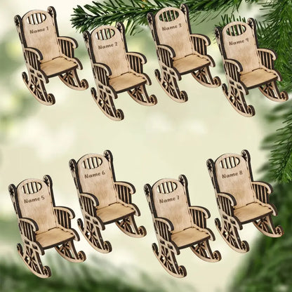 Christmas In Heaven With Chair - Personalized Custom Candle Holder