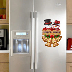 Customized Snowman Papa Nana Family Christmas Gift Xmas Sticker and Fridge Magnet Decal