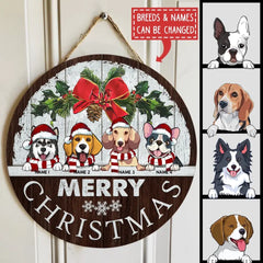Décorations de porte de noël, cadeaux pour les amoureux des animaux de compagnie, panneaux de porte de bienvenue muraux en bois blanc joyeux noël, cadeaux pour maman de chien