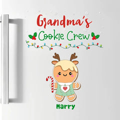 Grandma’s Cookie Crew - Autocollant personnalisé personnalisé - Cadeau de Noël pour grand-mère, membres de la famille