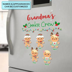 Grandma’s Cookie Crew - Autocollant personnalisé personnalisé - Cadeau de Noël pour grand-mère, membres de la famille