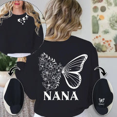 Sweat-shirt papillon personnalisé pour grand-mère/maman enfants