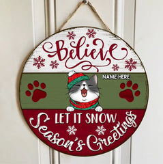Décorations de porte de noël, cadeaux pour les amoureux des chats, panneaux de bienvenue pour la saison des neiges, cadeaux pour maman chat