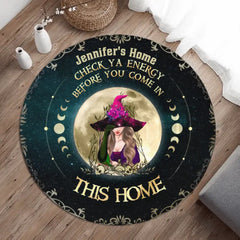 CUSTOM PERSONALIZED WITCH ROUND RUG-GIFT IDEA FOR HALLOWEEN/ WICCA DECOR/PAGAN DECOR -ONLY GOOD MAY ENTER HERE