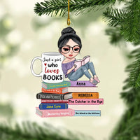 Just a personalized decorative ornament gift for a book lover from a girl who loves books